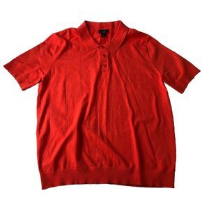 Truth by republic Men’s polo snap button Short sleeve, red orange large NWT